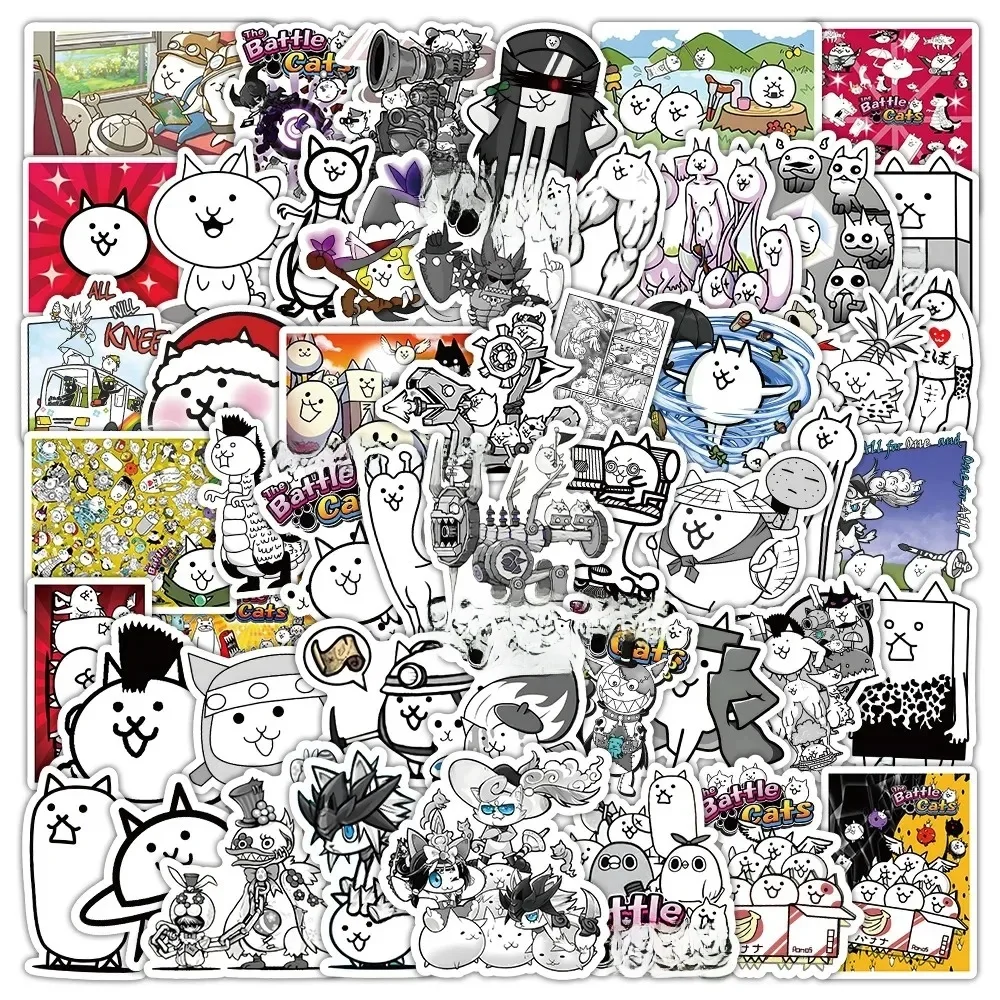 AliExpress Kpustyle 10/30/50PCS The Battle Cats Stickers Funny Cartoon Game Cat Graffiti Laptop Phone Guitar Car Bike Skateboard Scrapbooking Decals