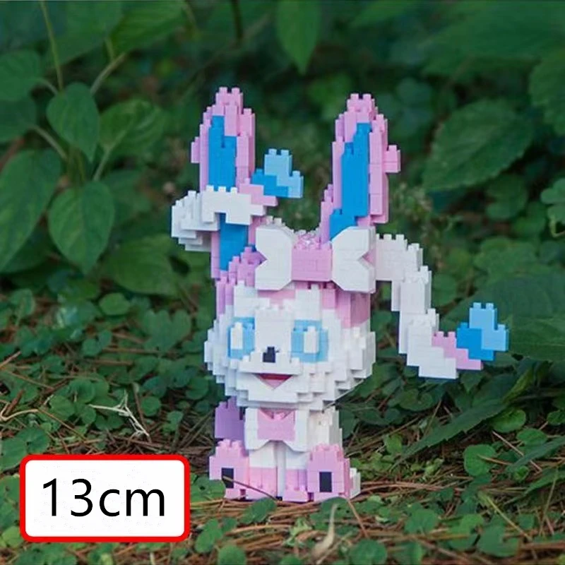 Micro-particle Building Blocks Pokemon Eevee Family Doll Mini Model Puzzle Assembly Toy Adult Decompression Game