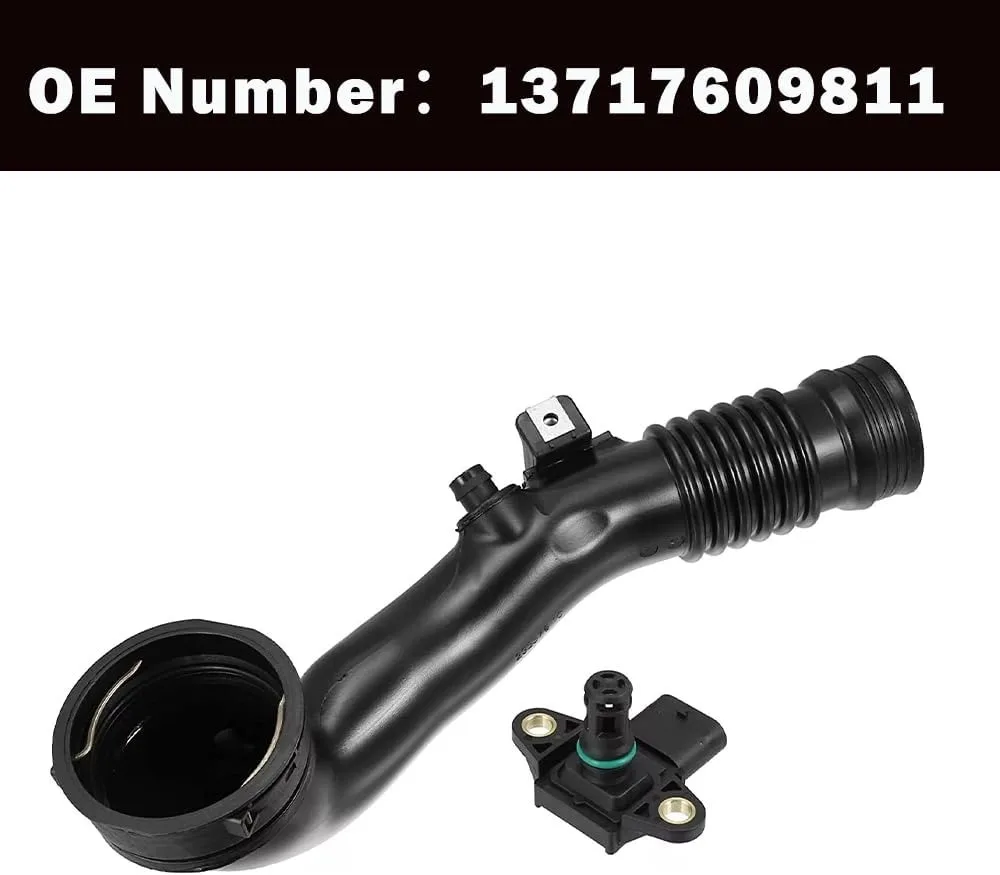OE 13717609811   Tubo de inducción Turbo de aire, conducto trasero con Sensor Compatible, tubo Turbo para BMW 535i 640i 740i X5 X6 2011-2017