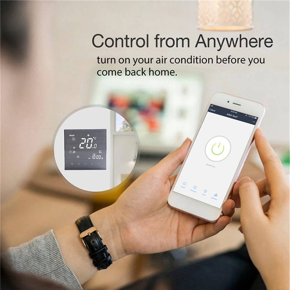 Qiumi WiFi thermostat temperature controller for water / floor heating electric water / Gas boiler works with Alexa Googlehome