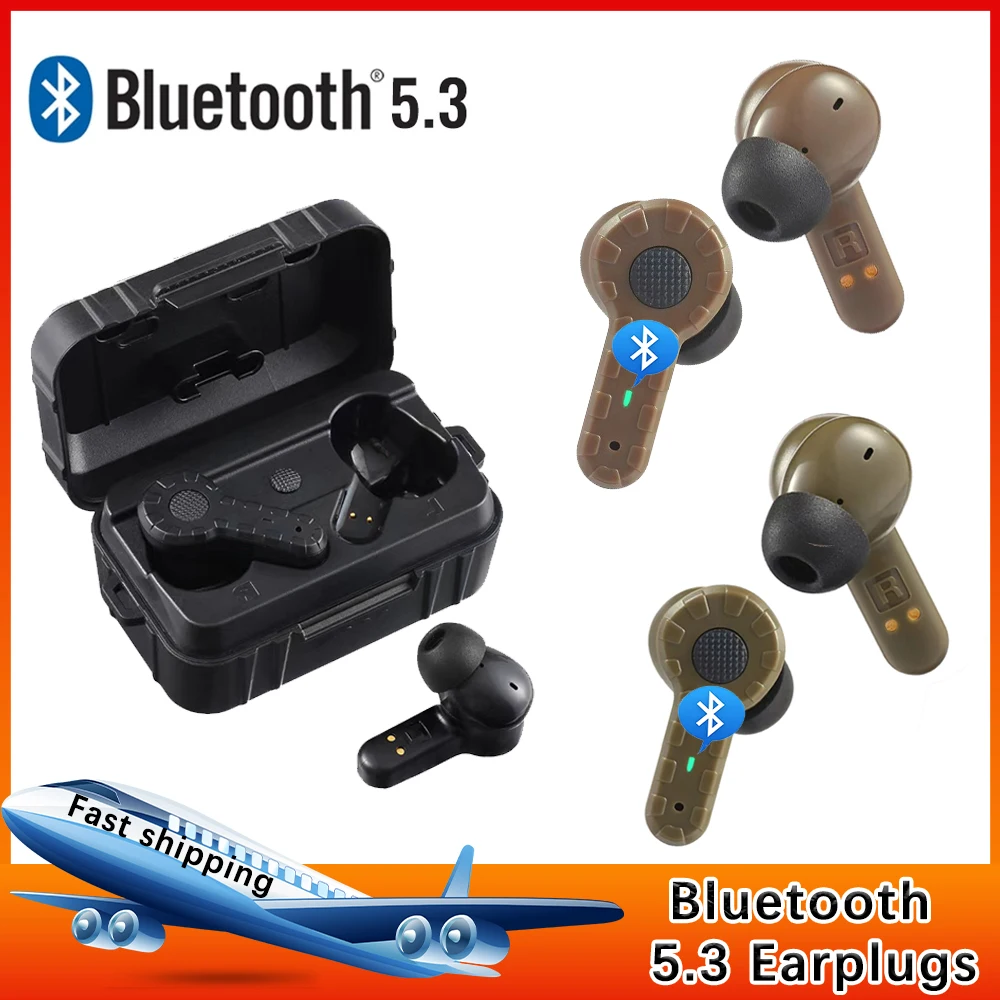 2024 New Bluetooth 5.3 Earplugs Military Electronic Noise Reduction Hearing Protection Wireless Earbuds for Range Shoot Hunting