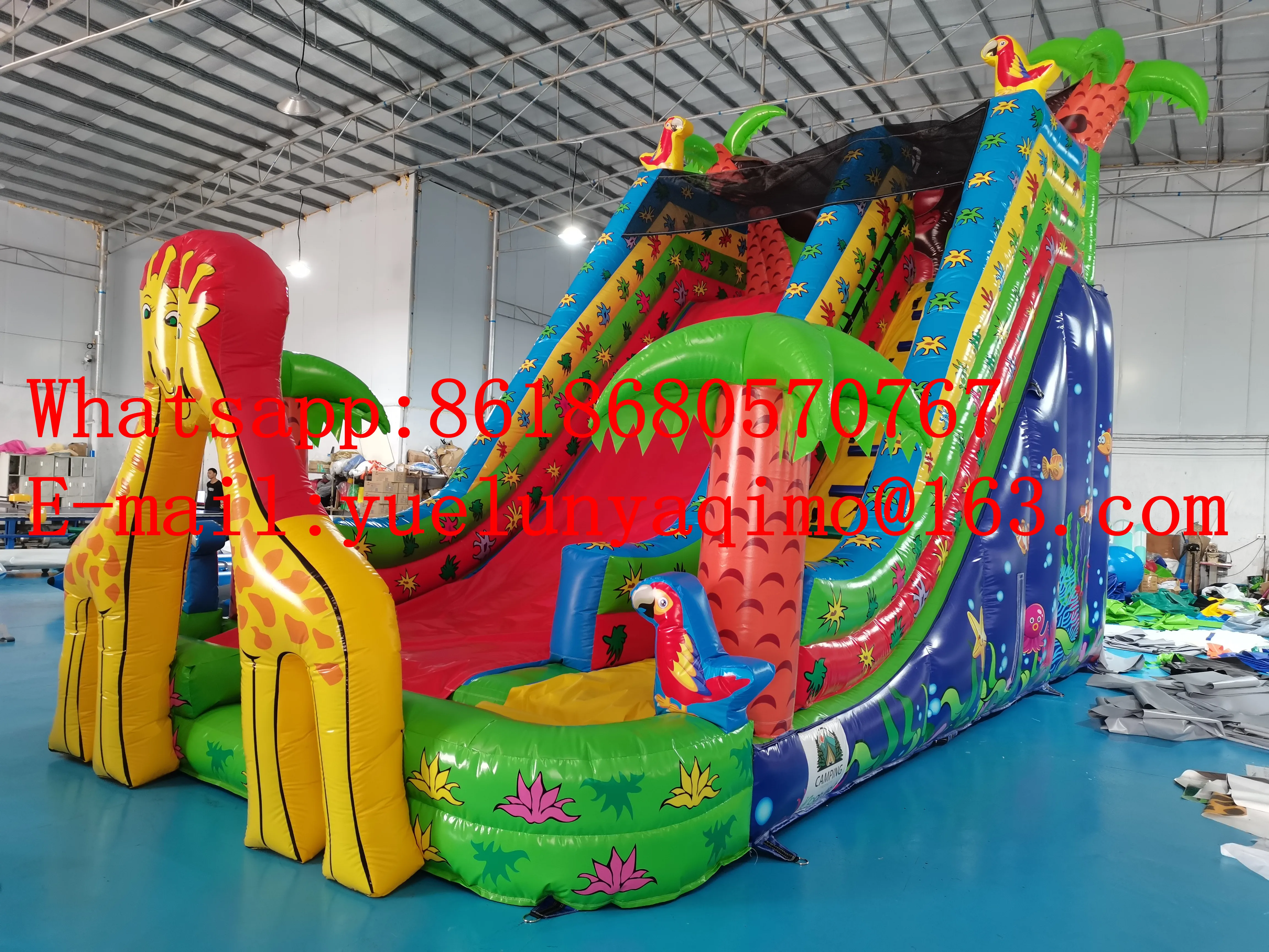 New commercial taxi outdoor family monkey animal park inflatable slide