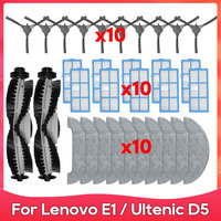 Fit For Lenovo E1 / Ultenic D5 Robot Vacuums Roller Main Side Brush Filter Mop Cloths Rag Spare Part Accessories Replacement