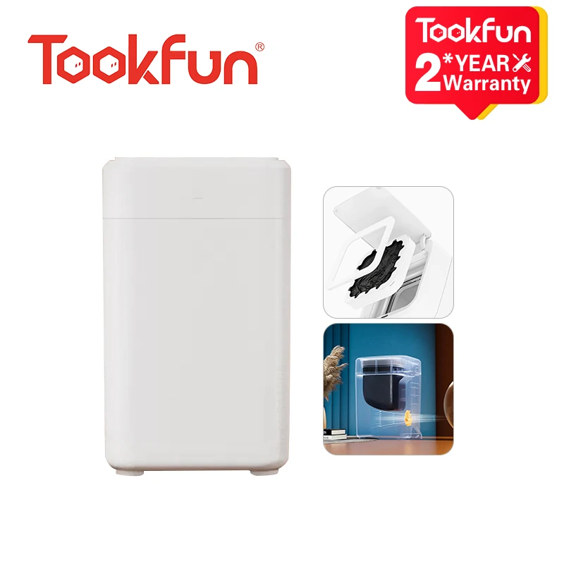 

Tookfun Smart Sensor Trash Bin Household Automatic Sealed Packaging Bathroom Bedroom Living Room 2000mah Trash Can IPX3 17L