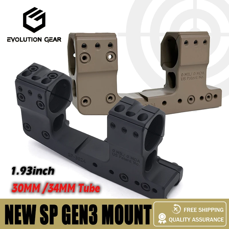 

EvolutionGear NEW SP 3024 GEN3 Style Scope Mount 1.93inch Height 30mm/34mm Tube Scope Rings for Hunting