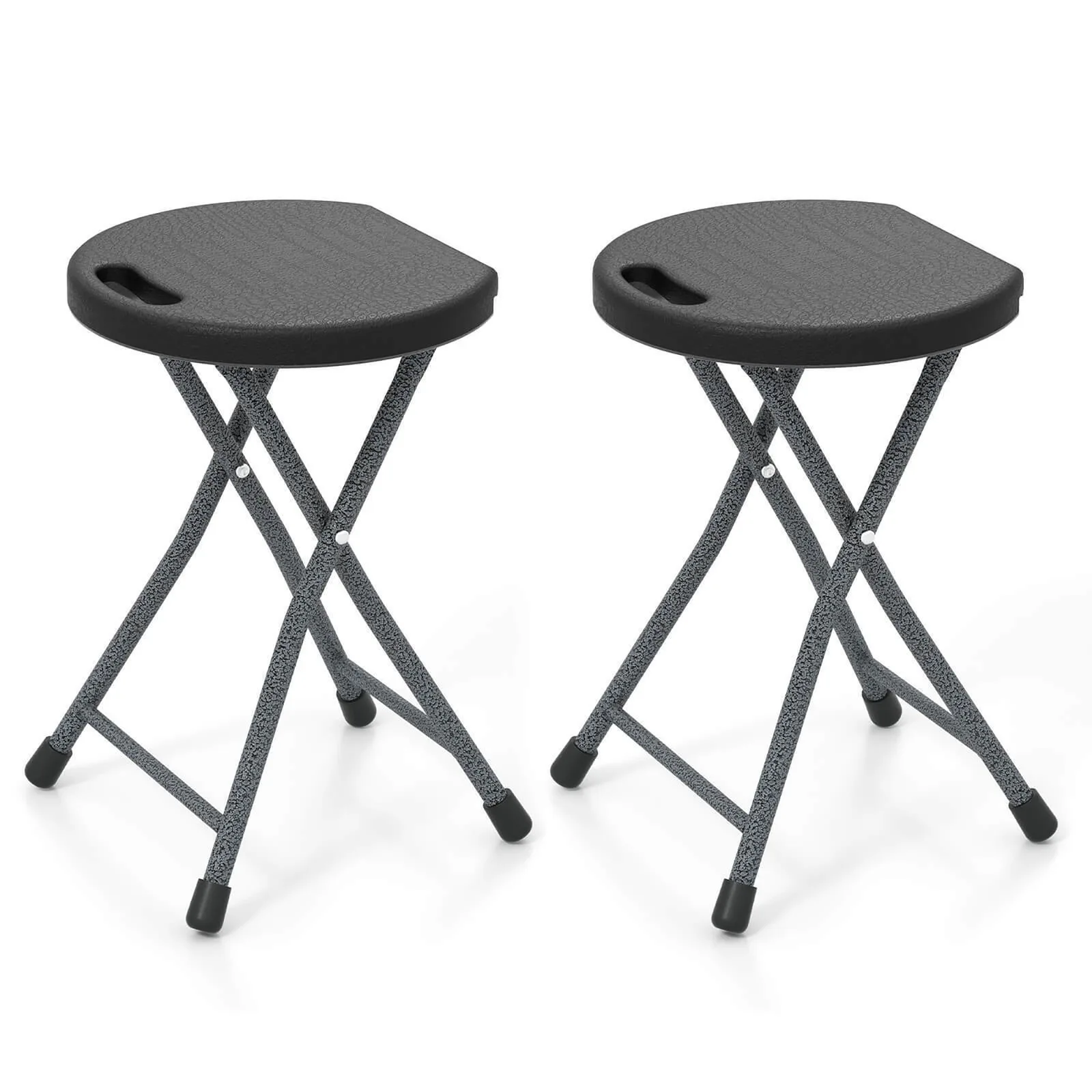 

2PCS 18''H Folding Stool Portable & Foldable Camping Chair w/ Built-in Handle