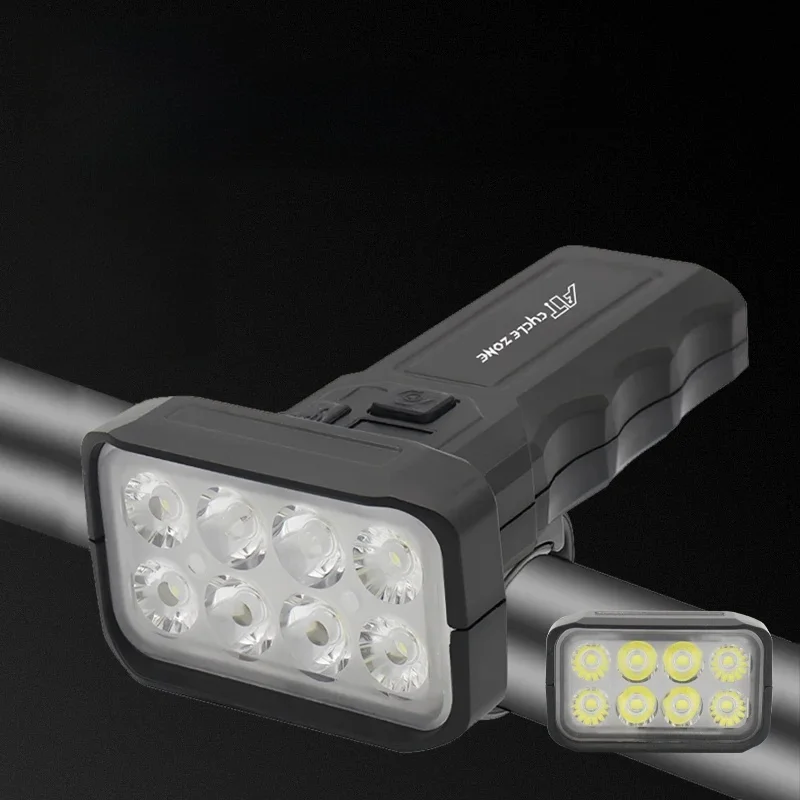 AliExpress cycle zone 8 LED Bike Light with Battery Indicator Rechargeable Bicycle Front Light MTB Bicycle Flashlight Cycling Bike for Night Riding