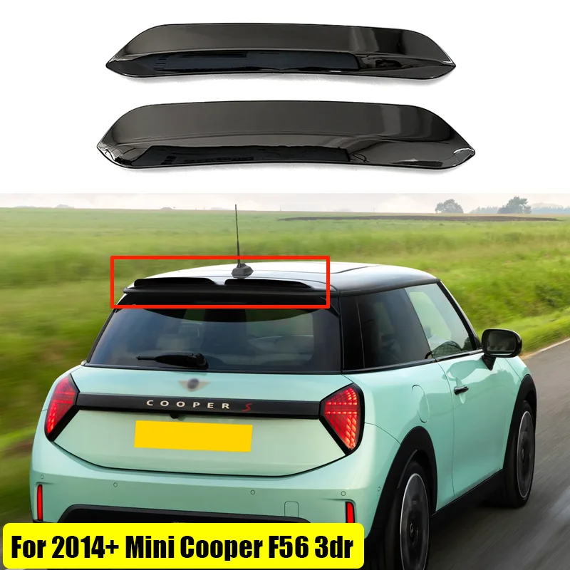 For 2014-2024 Mini Cooper F56 3dr Hatch Car Rear Roof Spoiler 2Pcs ABS Gloss Black