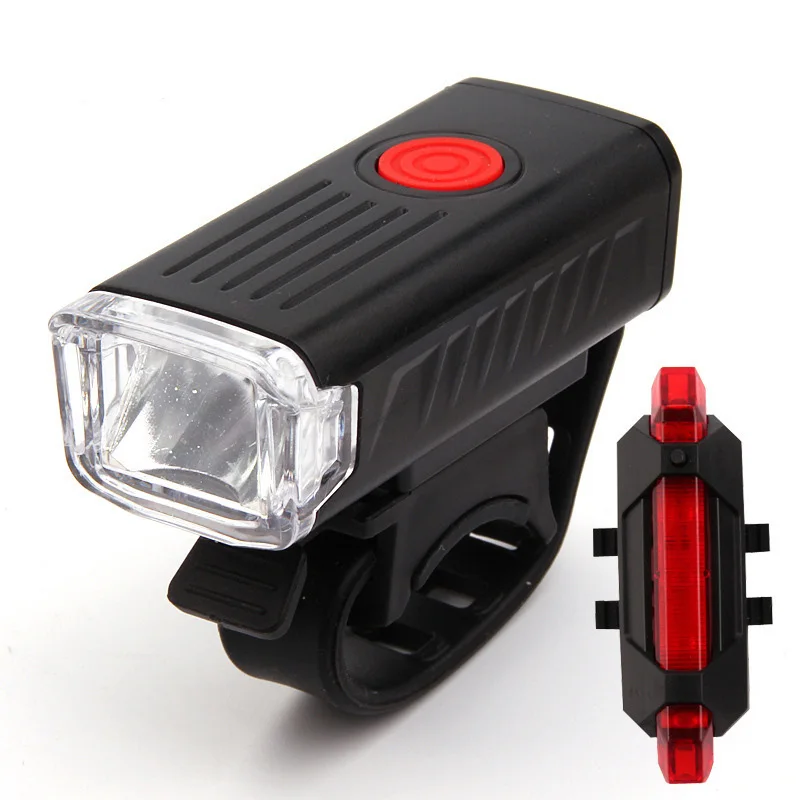 USB Rechargeable Waterproof Bicycle Headlamp, Powerful Bike Lamp, LED, Waterproof, Rainproof, Front and Rear, Cycling Safety War