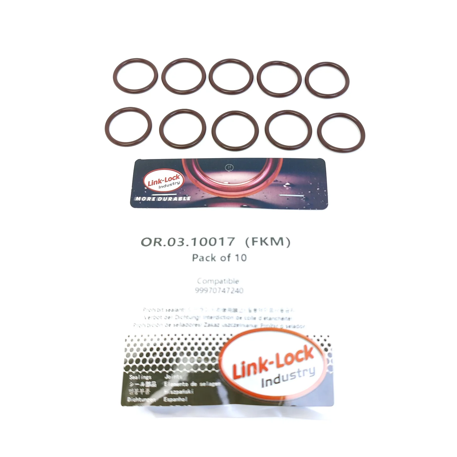 

Комплект уплотнительных колец LINK-LOCK 10 шт. OR.03.10017 FKM Viton для инжекторных клапанов и маслопроводов двигателя 99970747240 для Porsche