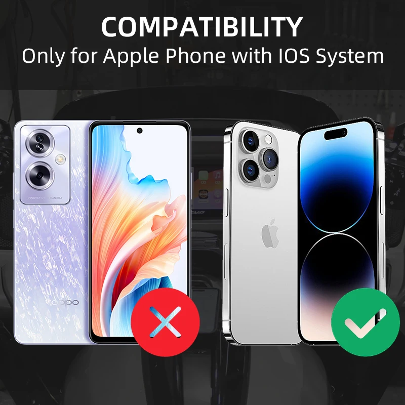 Road Faith Motorcycle Wireless Carplay Adapter for Harley 2023-up 121CVO 2019-2022 117CVO Touring Street/ Road Glide for iPhone