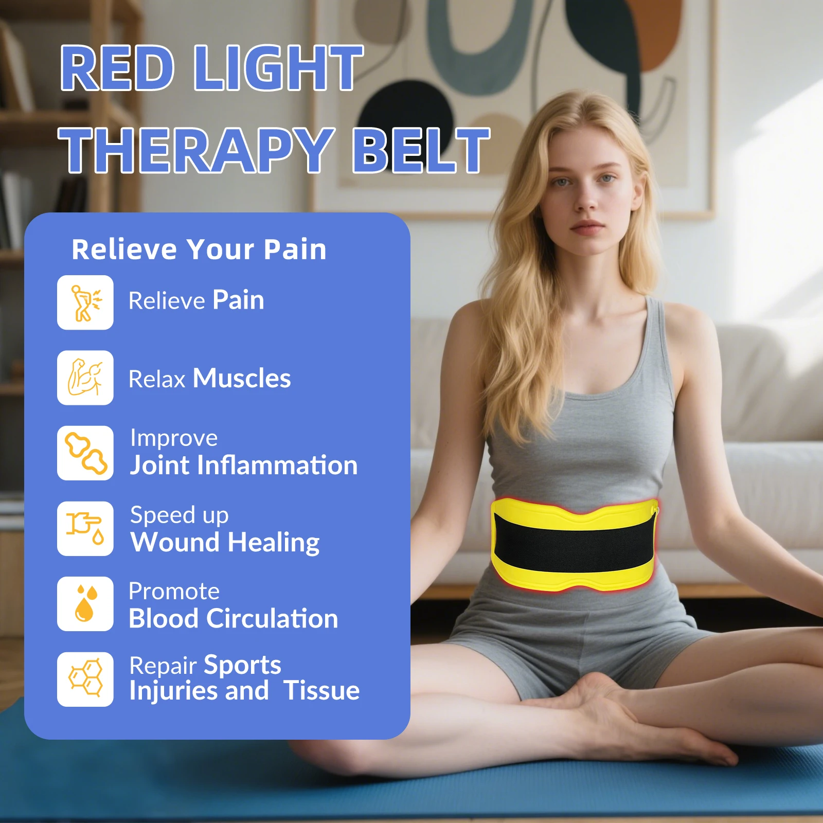 Picture 4: 660nm 850nm 940nm Near Infrared Red Light Therapy Shoulder Belt for Neck Back Pain Relief Burn Fat Enhanced Circulation