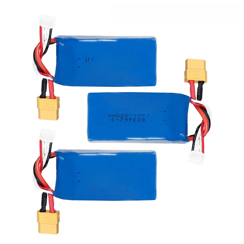 Batterie LiPo 3s 11.1V 1300mAh pour Wltoys X450 FPV RC Drone Pièce de Rechange 11.1V, Rechargeable 24.com count60 pour Wltoys X450