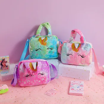 Unicorn Tie-Dye Plush Crossbody Bag for Girls – view 1