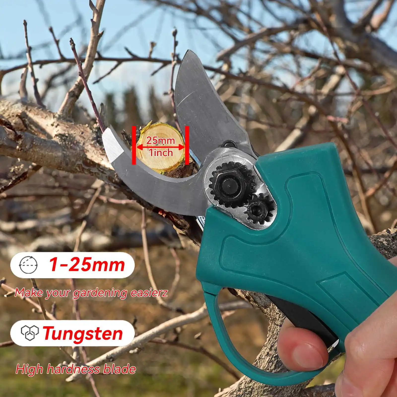 Bürstenlose elektrische Gartenschere, kabelloses Gartenwerkzeug für Obstbäume, Bonsai, kompatibel mit Makita-Batterien, Schneideschere – Detail 7
