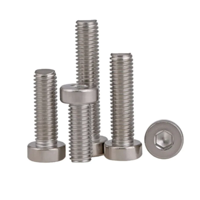 CBSST-Aço Inoxidável Hex Socket Cap Parafuso, Rosca Grossa, Low-Profile Parafusos, M2-M12