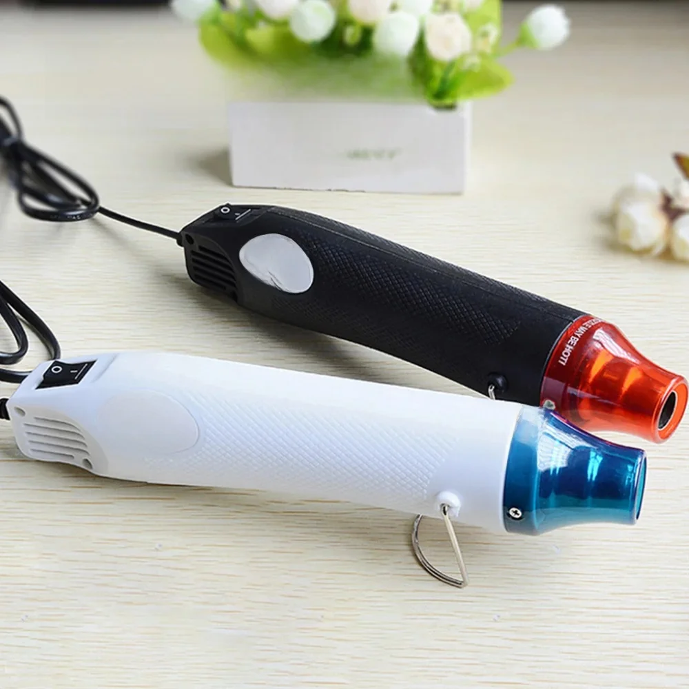 Mini pistolet à Air chaud domestique puissant, prise Eurocode 220V avec siège de Support, sortie thermique 300W, rétrécissement thermique artisanal