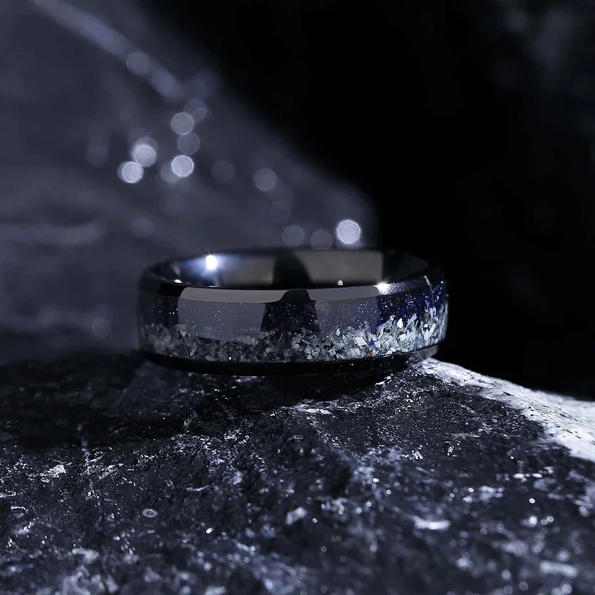 8MM black tungsten carbide ring for man anillos bague homme pareja de compromiso fashion jewelry wedding band  engagement rin
