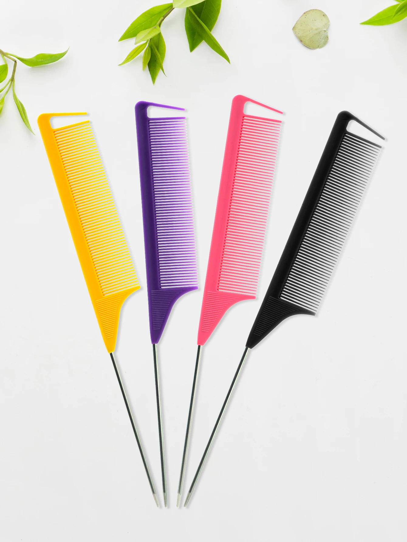 Pro Coda a punta Parrucchiere Styling dei capelli Pettine antistatico Spazzola per capelli Ago in acciaio Spille Coda di ratto Pettini Accessori per barbiere