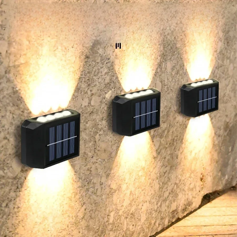 Wandlamp op zonne-energie IP65 Waterdichte LED-veiligheidslicht Omhoog en omlaag Verlichting Gemakkelijk te installeren Buitenterras Tuin Straat Landschap Decor - afbeelding 2