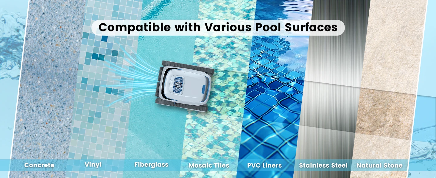 AIRROBO PC10 Robotic Pool Vacuum Cleaner, 45,000Pa Powerful Suction, Wall-Climbing, Suitable for 2000 Sq Ft Walls and Floors