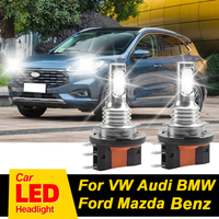2PCS H15 LED Headlight Bulbs Canbus 200W High Beam Day Driving Running Light DRL 6000K For For VW Audi BMW Ford Mazda Benz