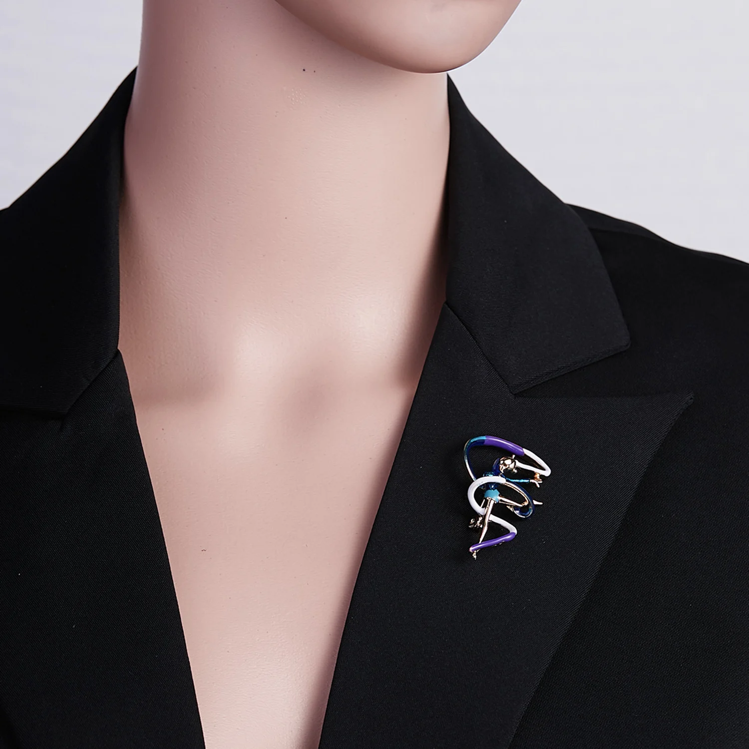 Niedliche Ballett-Gymnastik-Tänzer-Broschen für Frauen, exquisite bunte Strass-Anstecknadel, Hochzeits-Corsage, Modeschmuck, Geschenk – Detail 10