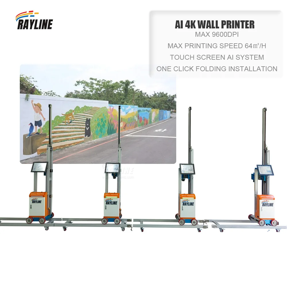 

AI 4K УФ-умный интеллектуальный вертикальный настенный принтер для стекла/дерева/керамики Цифровой струйный печатный УФ-машина для печати на стене