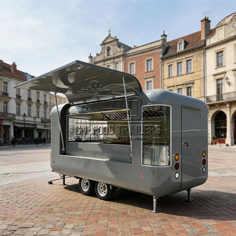 

CN Food Trailer Premium Fully Equipped Food Truck Trailer Mobile Kitchen Pizza Burger Fries Ice Cream Station Coffee Bar