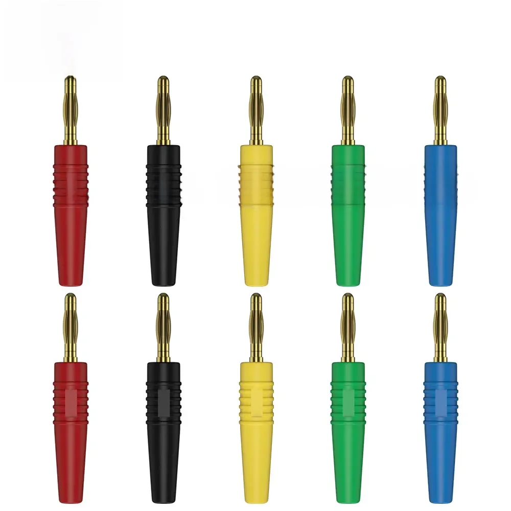 JZDZ 10 sztuk 2mm pozłacana wtyczka bananowa złącze elektryczne Adapter 5 kolorów J.10005 — zdjęcie 2