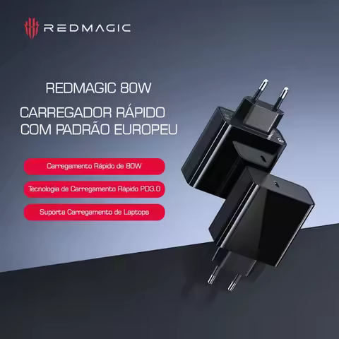 REDMAGIC 80W Fast Charger — Carregador Rápido PD3.0 / PPS