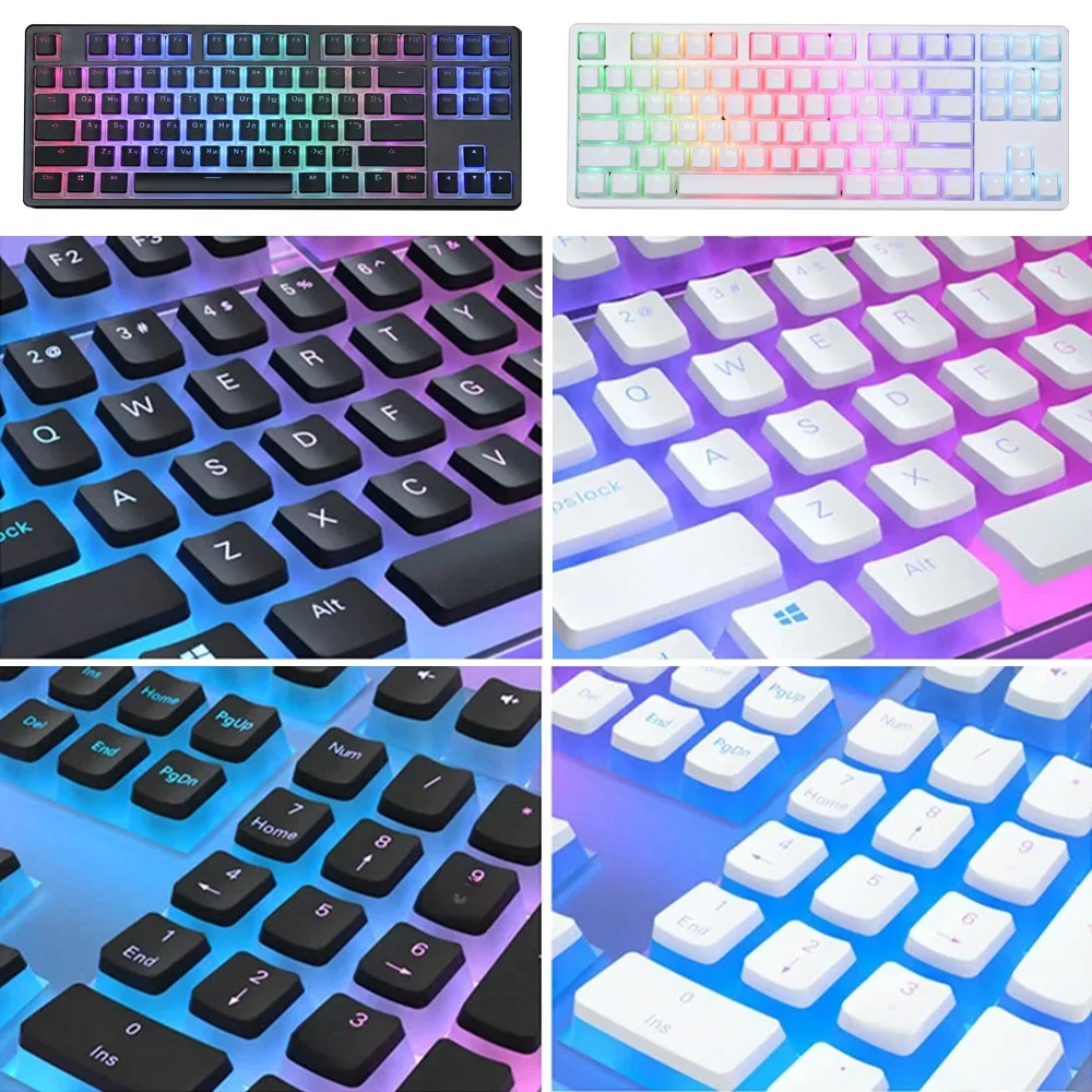 Pudding Keycap 130 klawiszy PBT Double Shot Mteria klawiatura Keycap dla 61 68 84 87 96 98 100 108 Key RGB Mechaniczne klawisze klawiatury — zdjęcie produktu 7