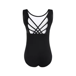 Girls’ Ballet Dance Leotard Butterfly Crisscross Straps Sleeveless Tank Leotards