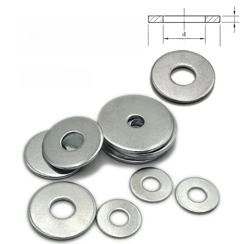 5 ~ 100 pièces rondelles M2 M3 M4 M5 M6 rondelles plates acier au carbone blanc zingué rondelles plates