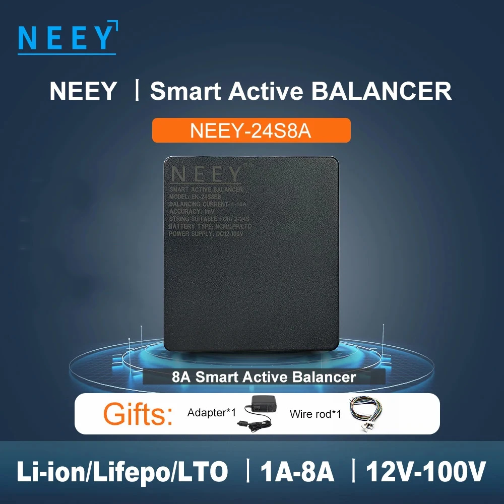 NEEY Smart Active Balancer 4A 8A 10A 15A Balance Current of 4S~24S 20S 16S 8S LiFePo4 Li-ion LTO Battery BMS Smart Equalizer BT