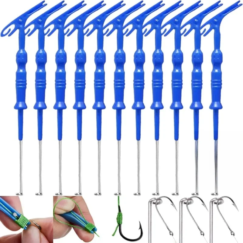 Portable Deep Throat Safety Hook Puller Fishing Universal Quick Knotting Tool Hook Puller Dual Purpose Fishing Accessories
