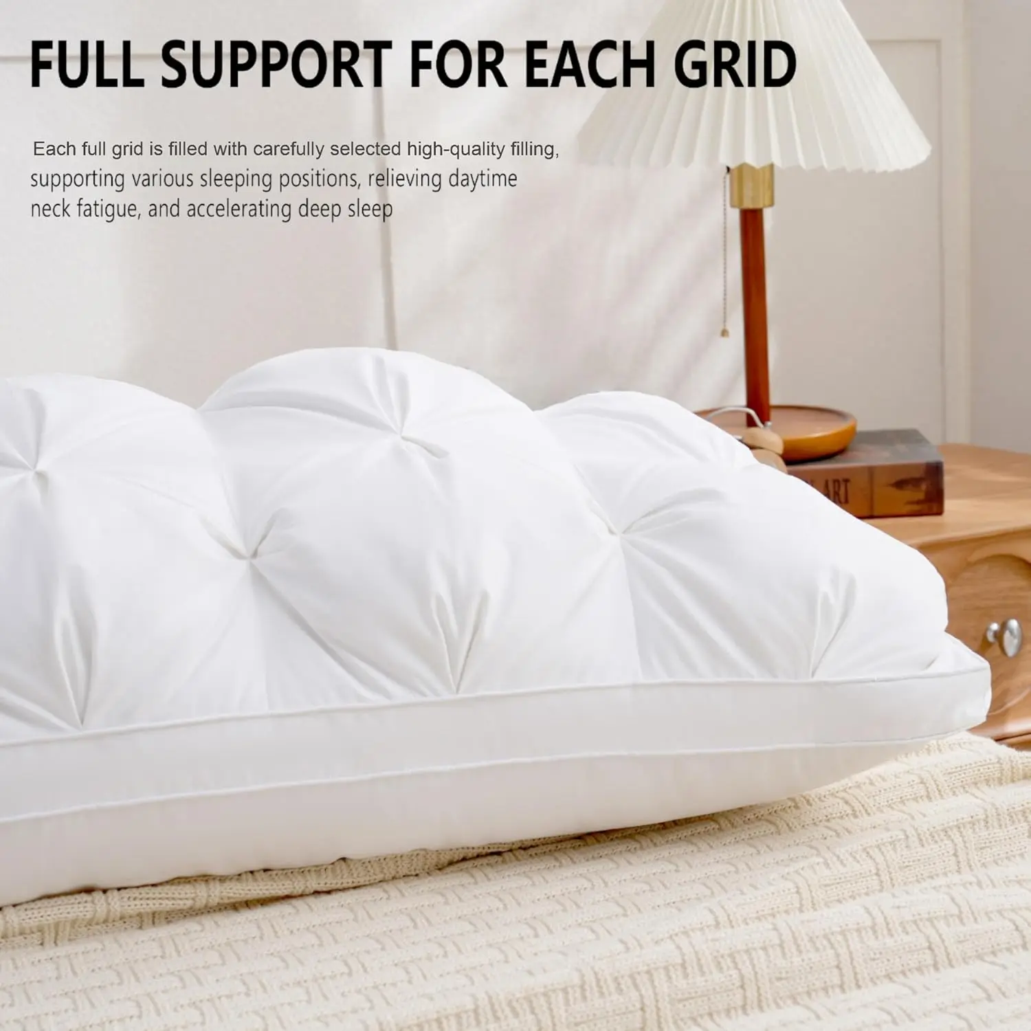 وسائد سرير مقاس كوين مجموعة من 2 - وسائد سرير ناعمة للنوم عبوتين، رقيق وداعم، جودة الفندق، أصلية للأسفل #2