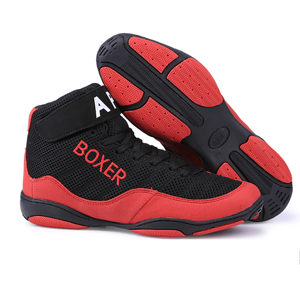 Brand Day Key Size 33-47 Men Boxing Boots Wrestling Combat Sneakers Gym High Top Boxing Shoes Blue Black Boots Men Sports Shoes