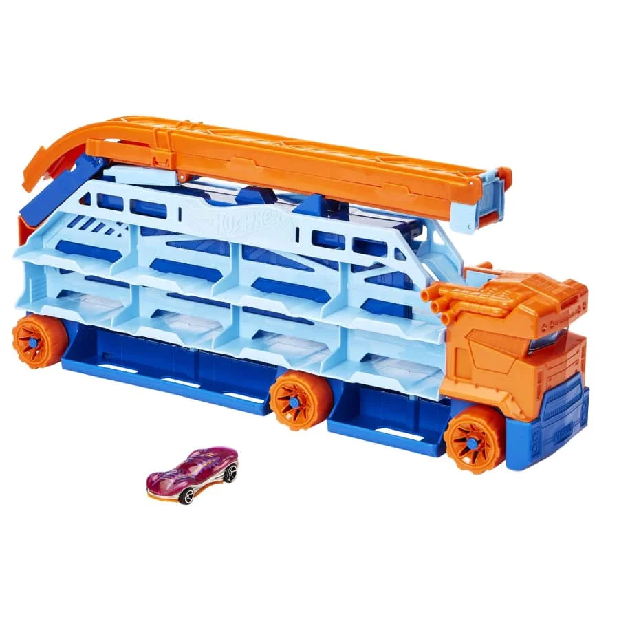 Hot Wheels Speed Ramp Trailer Truck 60 cm Gorgeous Right Race Track, More than Car Capacity, other Sets Can Be Connected