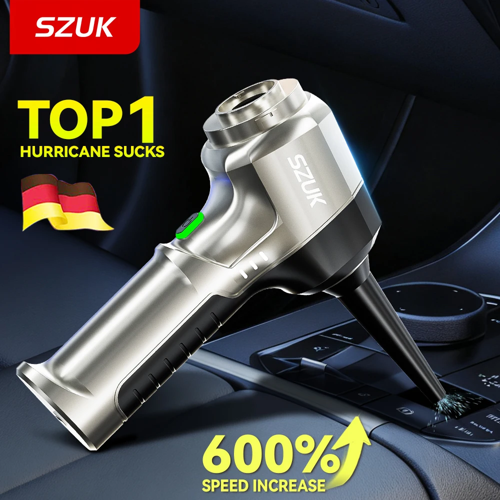 SZUK 18000PA Mini Car Vacuum Cleaner Powerful Handheld Cleaning Machine Strong Suction Wireless Portable Vacuum Cleaner for Car