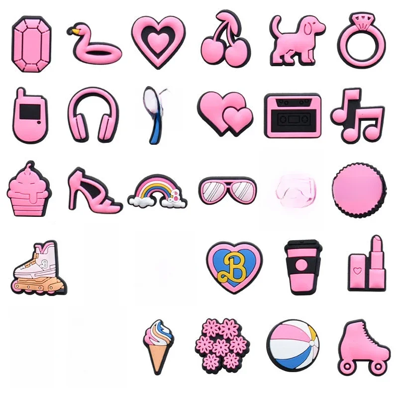 Breloques de chaussures roses mignonnes pour sabots, toboggans à bulles, accessoires de bricolage, décoration de chaussures, cadeau de fête