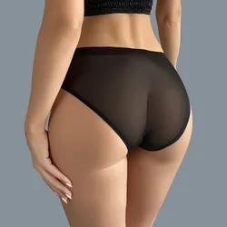 Sexy Mesh Women Panties Hollow Out Briefs Transparent Low Waist Lingerie Female Breathable High Elasticity Underwear Underpants