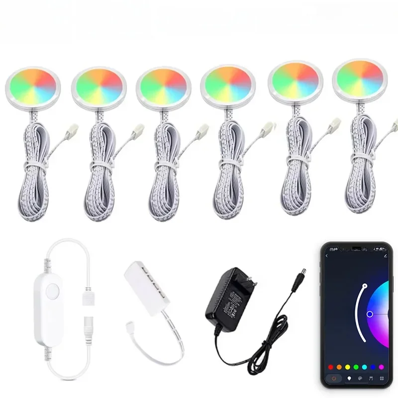 DC12V Tuya WIFI RGB LED onder kastverlichting Dimbaar Puck Light Festival Aanrecht Meubilair Decor Alice Alexa Google Home - afbeelding 2
