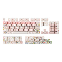 EPOMAKER Pink Piggy MOA Profile Keycaps Set 142-Key PBT Keycaps Dye Sublimation for MX Switch Gaming Mechanical Keyboard Keycap