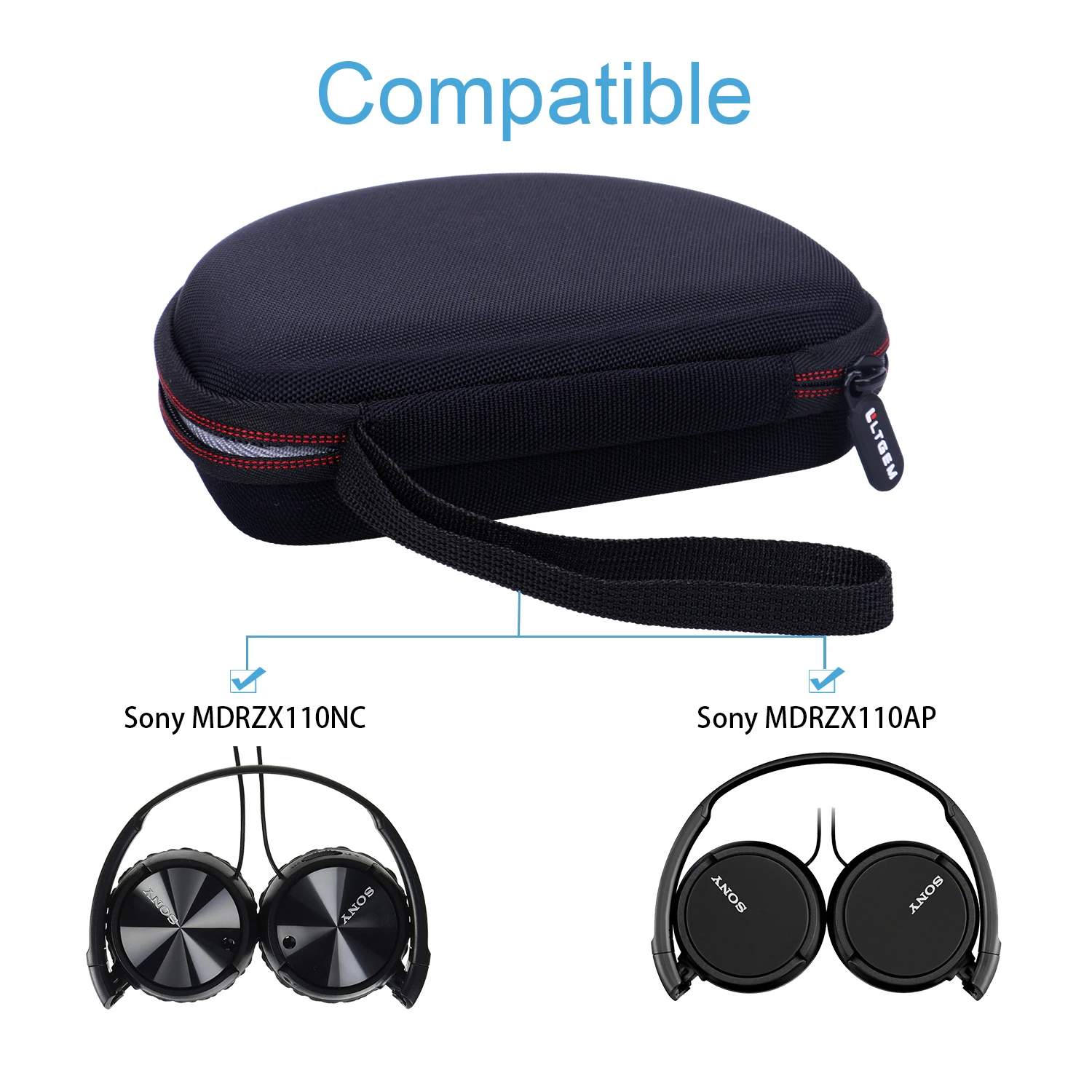 Headphone Case for JBL Tune 510BT 500BT 600BTNC T450BT 660NC JR 300BT 310BT Sony MDR-ZX110, Wired Wireless Protective Sleeve Bag image 6