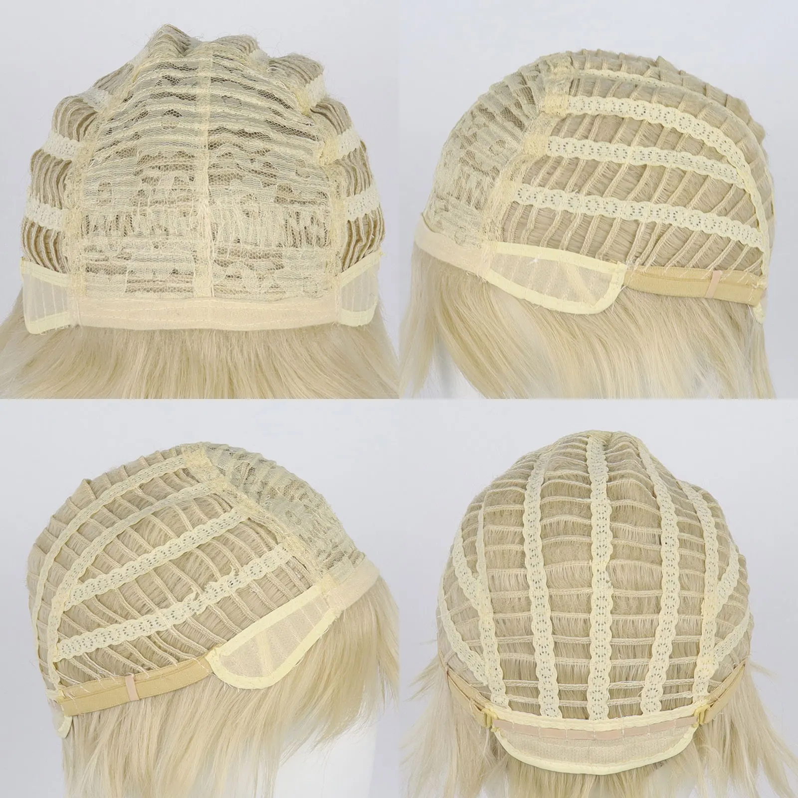 Peruca sintética curta reta amarela Denki Kaminari Cosplay para Halloween Dia de Ação de Graças Natal