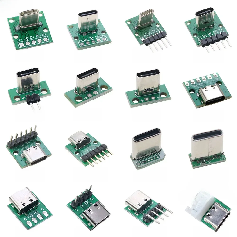 1 szt. USB 3.1 pionowa prosta wtyczka dwustronna dodatnia wtyczka ujemna typu C męska/żeńska płytka testowa złącze PCB z pinem — zdjęcie 2