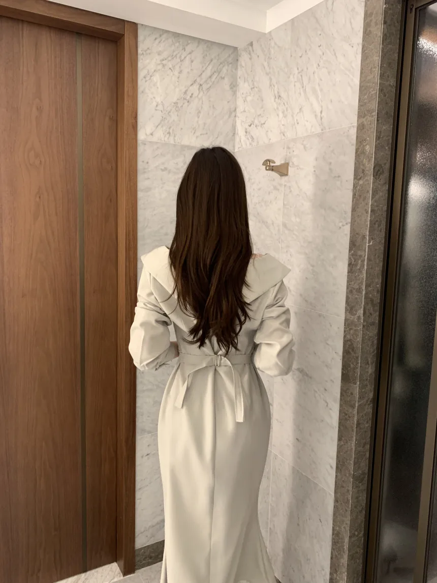 3 kleuren dames herfst Franse kraagvorm overhemdjurk elegante vetersluiting taille knop casual chique midi-jurken vrouwelijk (CS1236)