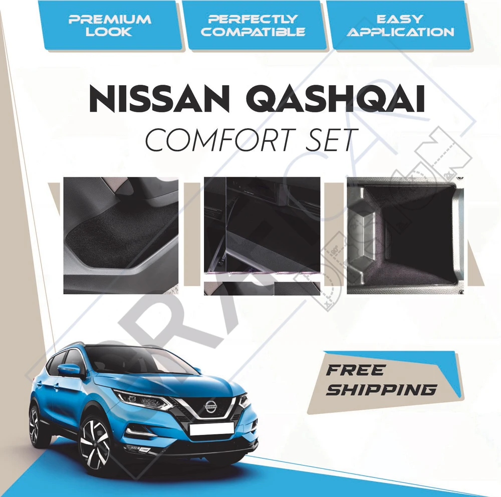 

Nissan Qashqai J11 Comfort Set-Ready Fabric Coating In-Car Accessory Self-Adhesive Insulation Effective Coating Set