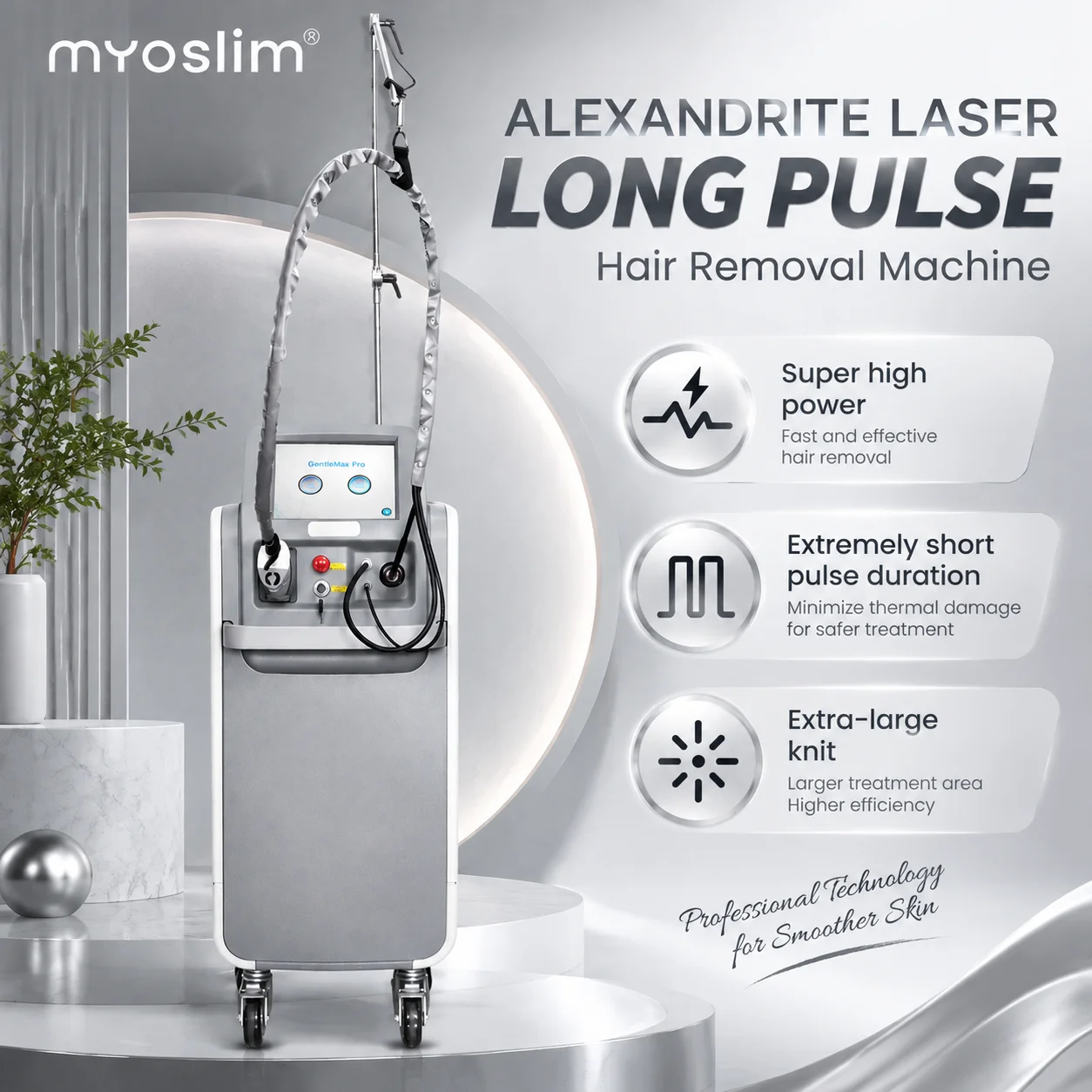 Long Pulse Hair Removal Machine Super High Power Extra Large Spot Salon Skin Care Device Short Pulse For Body Hair Epilation